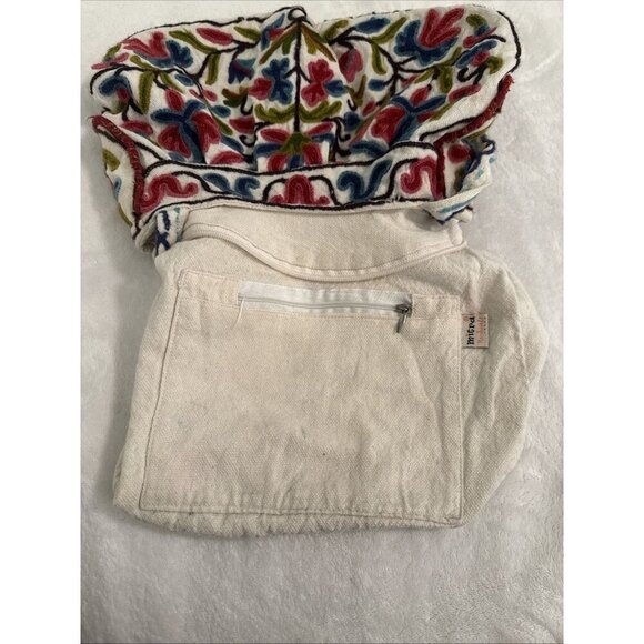 Mitra Wool Embroidered Flowers Purse Shoulder Bag Boho Chic Nepal Sustainable - Picture 5 of 13